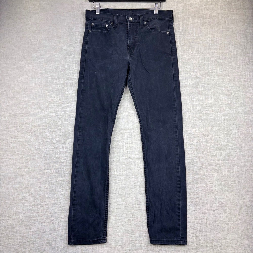 Levis 510 Mens 30x32 Skinny Jeans Faded Fuzzy Black ** Vintage Style ** Denim